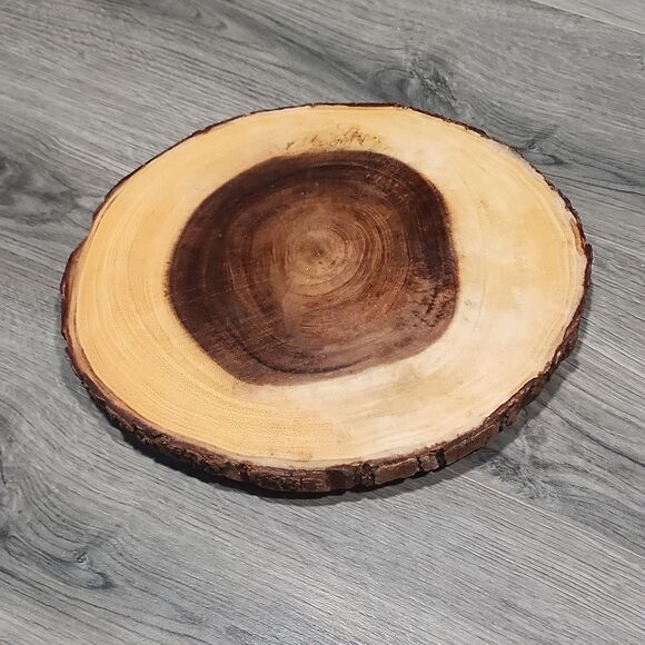 EUC Lipper International Acacia LG Bark Footed Stand - Picture 2 of 4